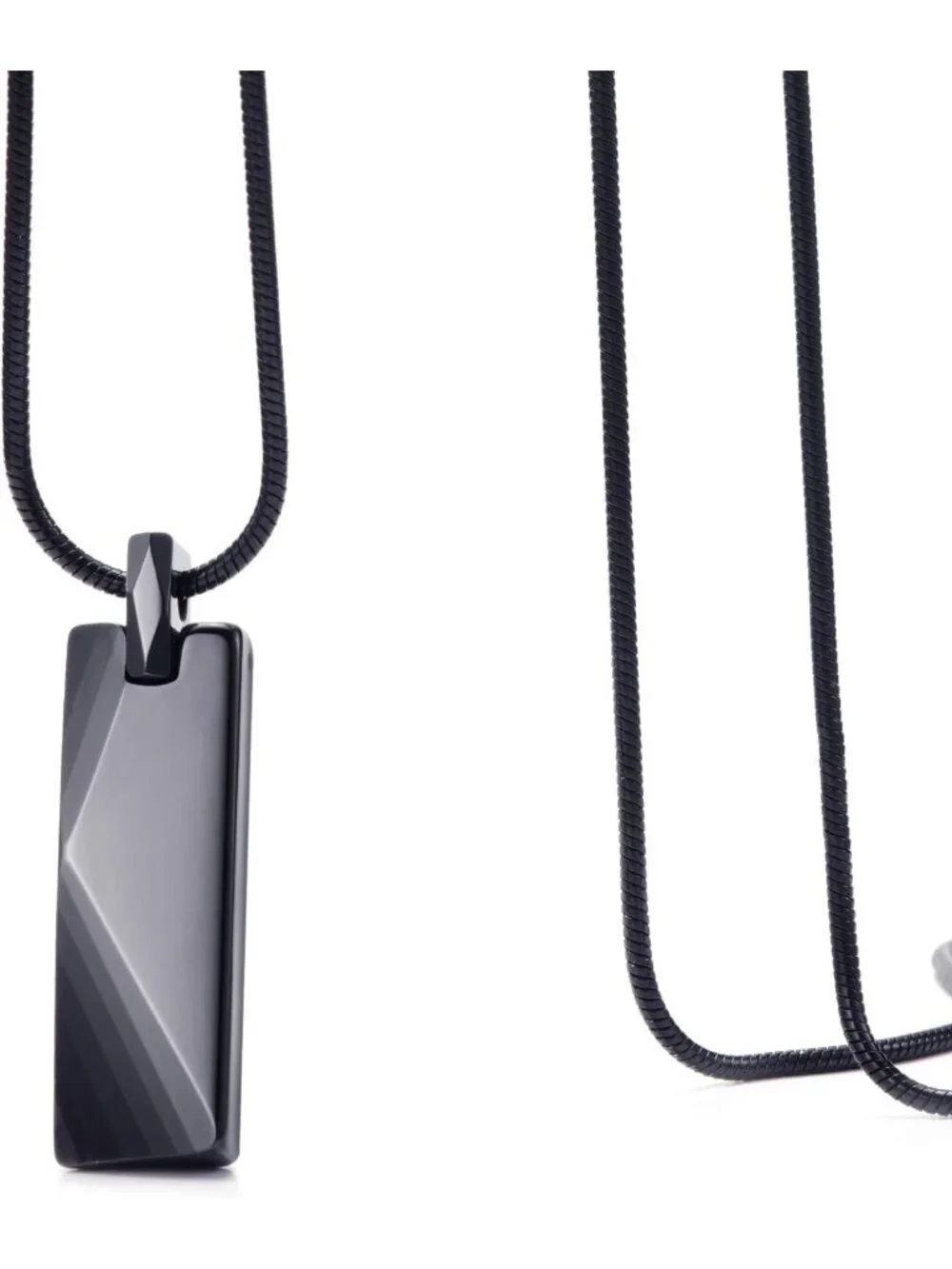 Men's Tungsten Bar Pendant Necklace | 22
